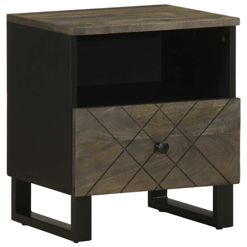 VidaXL (1 pcs) vidaXL Bedside Cabinet Black 40x33x46 cm Solid Wood Mango bedside table