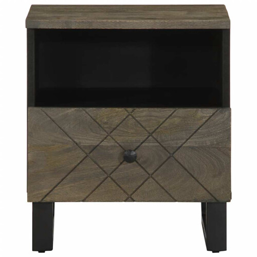 VidaXL (1 pcs) vidaXL Bedside Cabinet Black 40x33x46 cm Solid Wood Mango bedside table 2