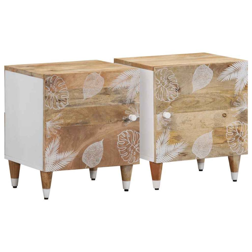 (2 pcs) vidaXL Bedside Cabinets 2 pcs 40x33.5x46 cm Solid Wood Mango bedside table