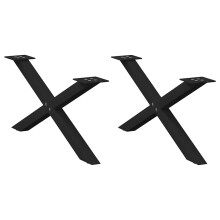 (black, 70 x (30-31) cm (40 mm)/ 2 pcs) vidaXL Dining Table Legs X-Shaped Desk Legs Kitchen Metal Furniture Legs Steel