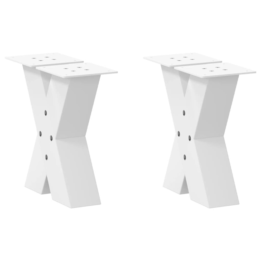 Vidaxl (, X (30-31) Cm (80 Mm)/ 2 Pcs) Dining Table Legs X-Shaped Desk Legs Kitchen Metal Furniture Legs Steel White Size 30
