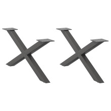 (anthracite, 70 x (30-31) cm (40 mm)/ 2 pcs) vidaXL Dining Table Legs X-Shaped Desk Legs Kitchen Metal Furniture Legs Steel