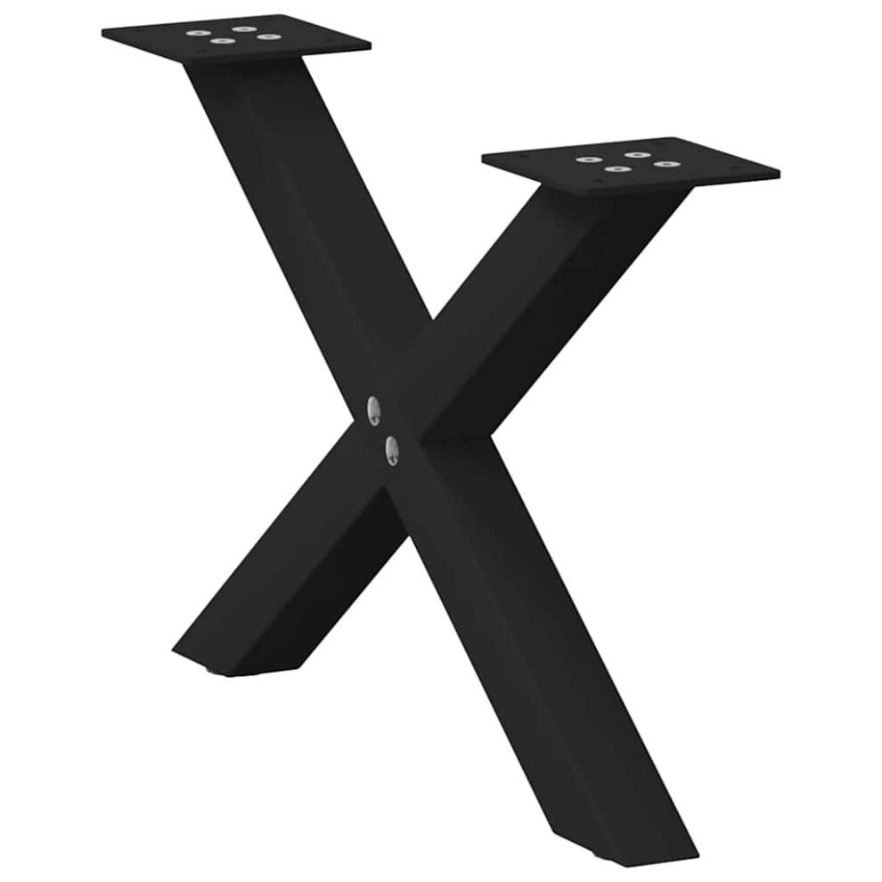 (black, 50 X (30-31) Cm (40 mm)/ 2 pcs) vidaXL Dining Table Legs X-Shaped Desk Legs Kitchen Metal Furniture Legs Steel