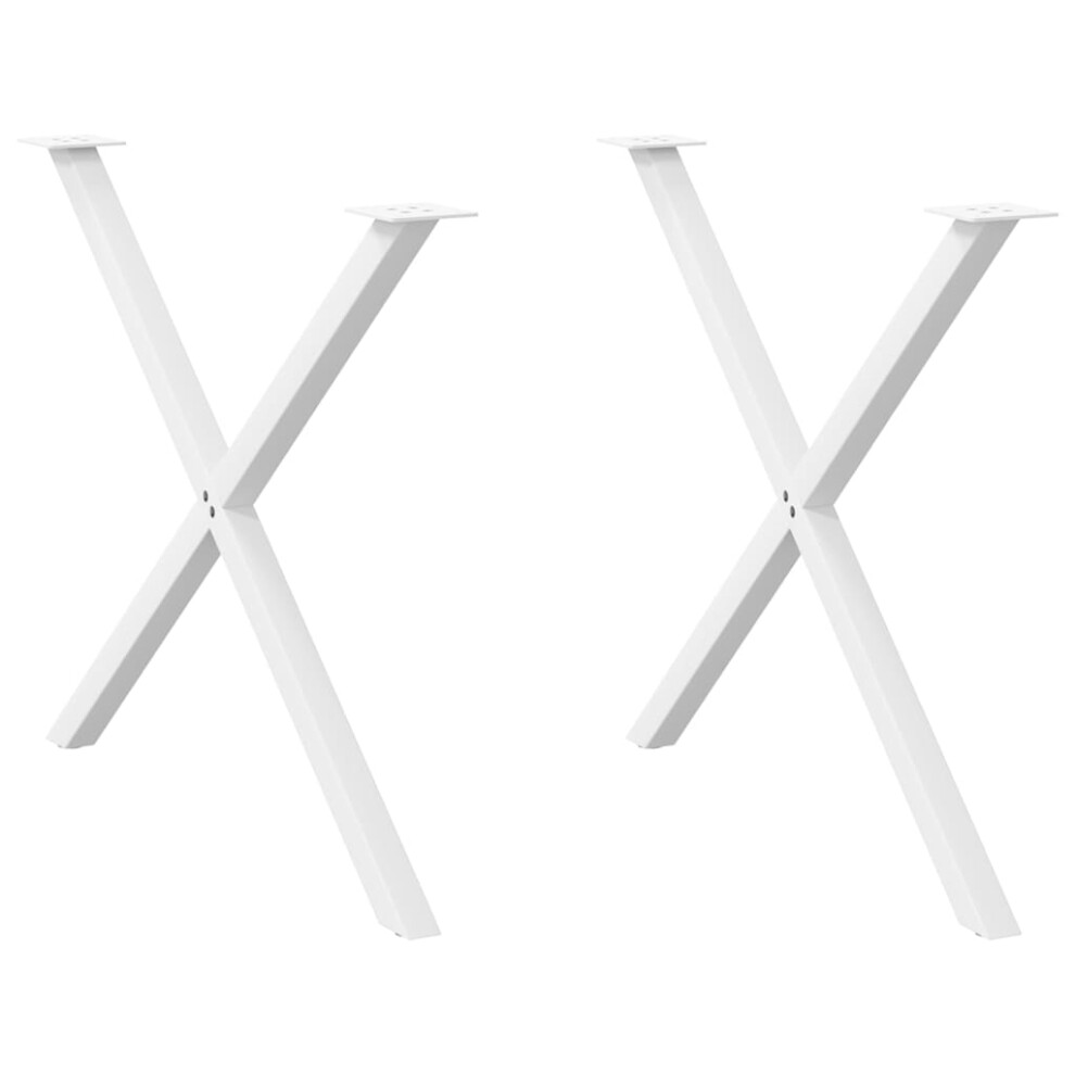 (white, 90 X (72-73) Cm (40 mm)/ 2 pcs) vidaXL Dining Table Legs X-Shaped Desk Legs Kitchen Metal Furniture Legs Steel