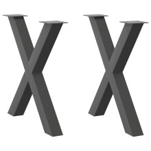 (anthracite, 70 x (72-73) cm (80 mm)/ 2 pcs) vidaXL Dining Table Legs X-Shaped Desk Legs Kitchen Metal Furniture Legs Steel