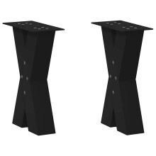 (black, 38 x (42-43) cm (80 mm)/ 2 pcs) vidaXL Dining Table Legs X-Shaped Desk Legs Kitchen Metal Furniture Legs Steel