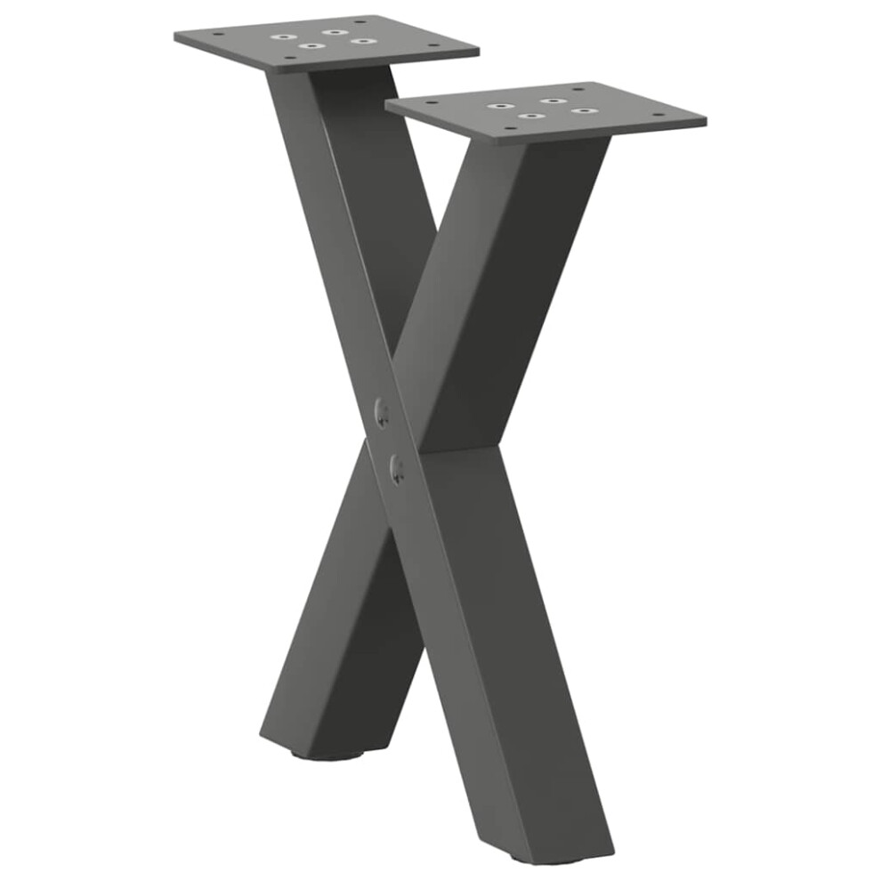 (anthracite, 40 X (30-31) Cm (40 mm)/ 2 pcs) vidaXL Dining Table Legs X-Shaped Desk Legs Kitchen Metal Furniture Legs Steel