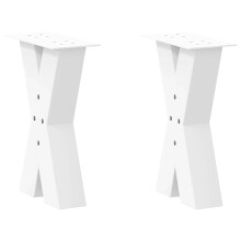 (white, 38 x (42-43) cm (80 mm)/ 2 pcs) vidaXL Dining Table Legs X-Shaped Desk Legs Kitchen Metal Furniture Legs Steel