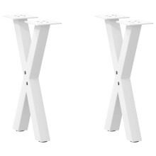 (white, 28 x (42-43) cm (40 mm)/ 2 pcs) vidaXL Dining Table Legs X-Shaped Desk Legs Kitchen Metal Furniture Legs Steel