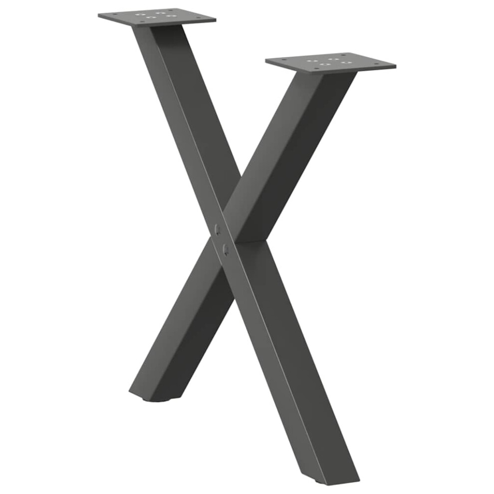 (anthracite, 60 X (42-43) Cm (40 mm)/ 2 pcs) vidaXL Dining Table Legs X-Shaped Desk Legs Kitchen Metal Furniture Legs Steel