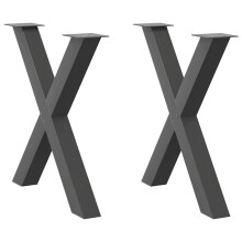 (anthracite, 80 x (72-73) cm (80 mm)/ 2 pcs) vidaXL Dining Table Legs X-Shaped Desk Legs Kitchen Metal Furniture Legs Steel