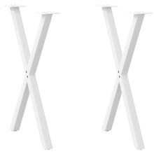 (white, 50 x (72-73) cm (40 mm)/ 2 pcs) vidaXL Dining Table Legs X-Shaped Desk Legs Kitchen Metal Furniture Legs Steel
