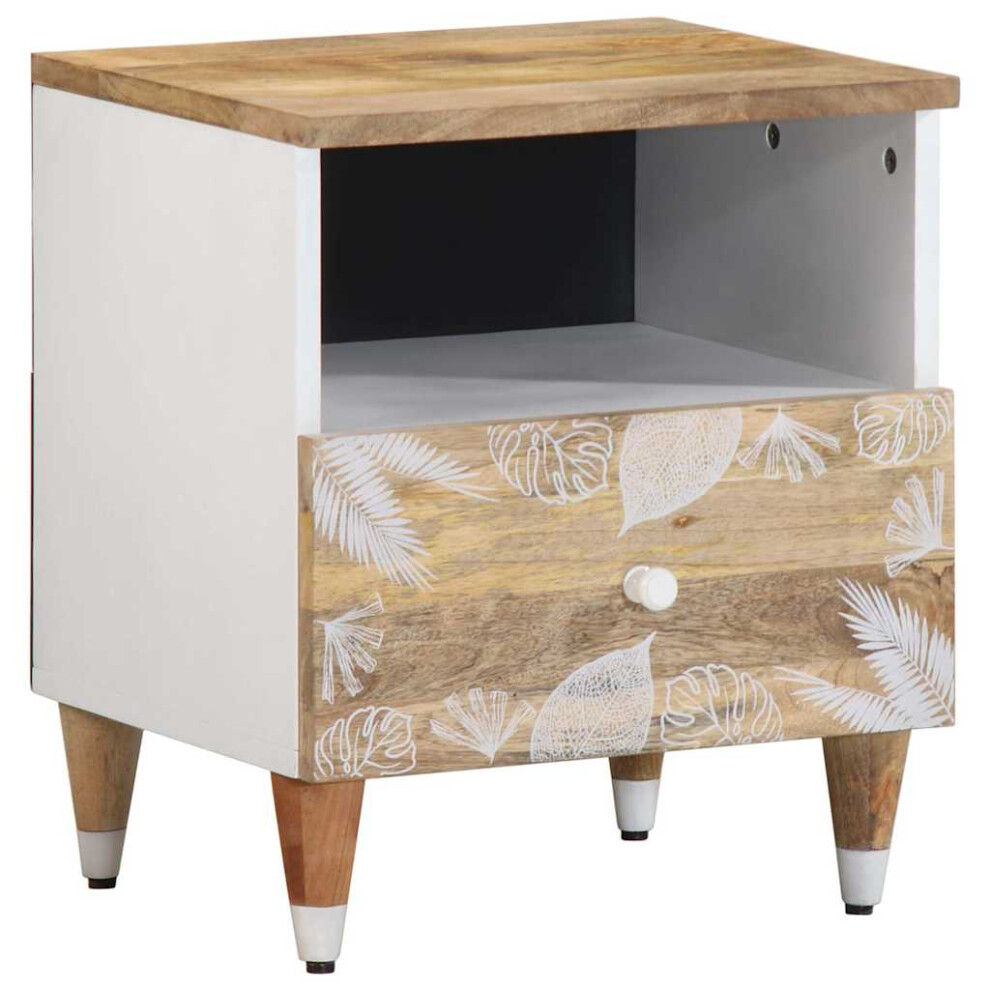 (1 pcs) vidaXL Bedside Cabinet Nightstand Bed Cabinet Side Table Solid Wood Mango