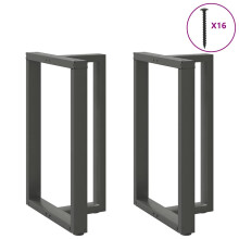 (anthracite, 60 x 35 x (90-91) cm) vidaXL Dining Table Legs T-Shaped Desk Legs Metal Furniture Legs 2 pcs Steel