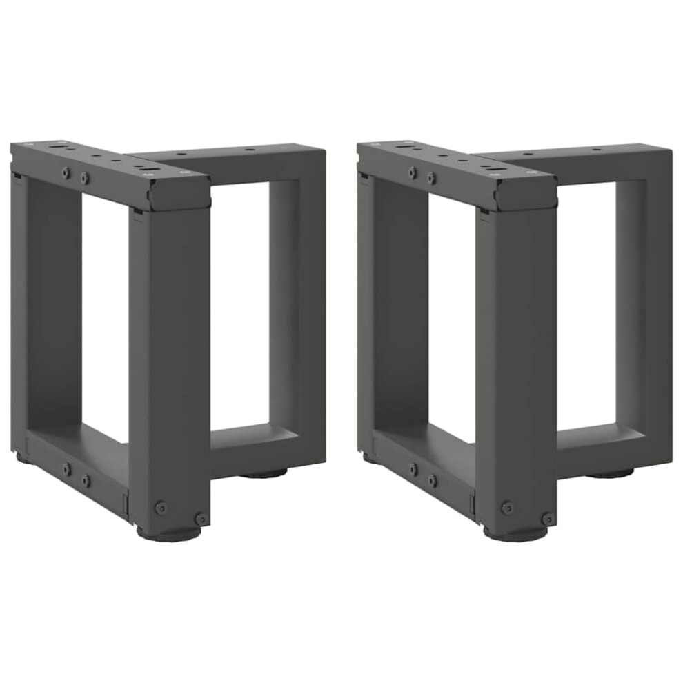 Vidaxl (Anthracite, 30 X 25 X (30-31) Cm) Dining Table Legs T-Shapedâ Desk Legs Metal Furniture Legs 2 Pcs Steel