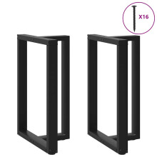 (black, 60 x 35 x (90-91) cm) vidaXL Dining Table Legs T-Shaped Desk Legs Metal Furniture Legs 2 pcs Steel