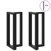 (black, 40 x 35 x (90-91) cm) vidaXL Dining Table Legs T-Shaped Desk Legs Metal Furniture Legs 2 pcs Steel
