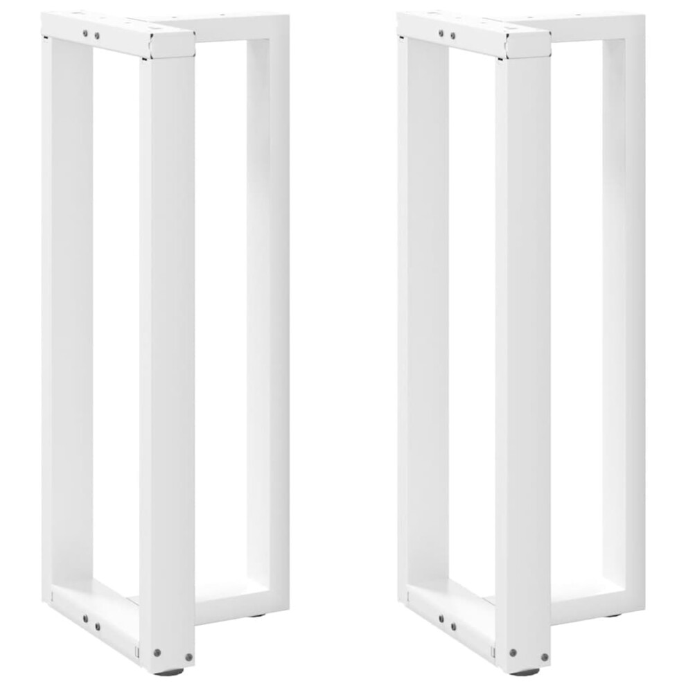 Vidaxl (White, 40 X 35 X (100-101) Cm) Dining Table Legs T-Shapedâ Desk Legs Metal Furniture Legs 2 Pcs Steel