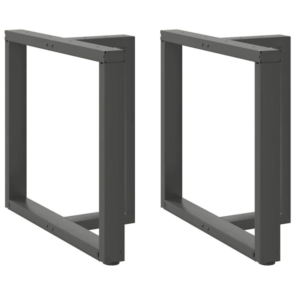 Vidaxl (Anthracite, 70 X 35 X (72-73) Cm) Dining Table Legs T-Shapedâ Desk Legs Metal Furniture Legs 2 Pcs Steel