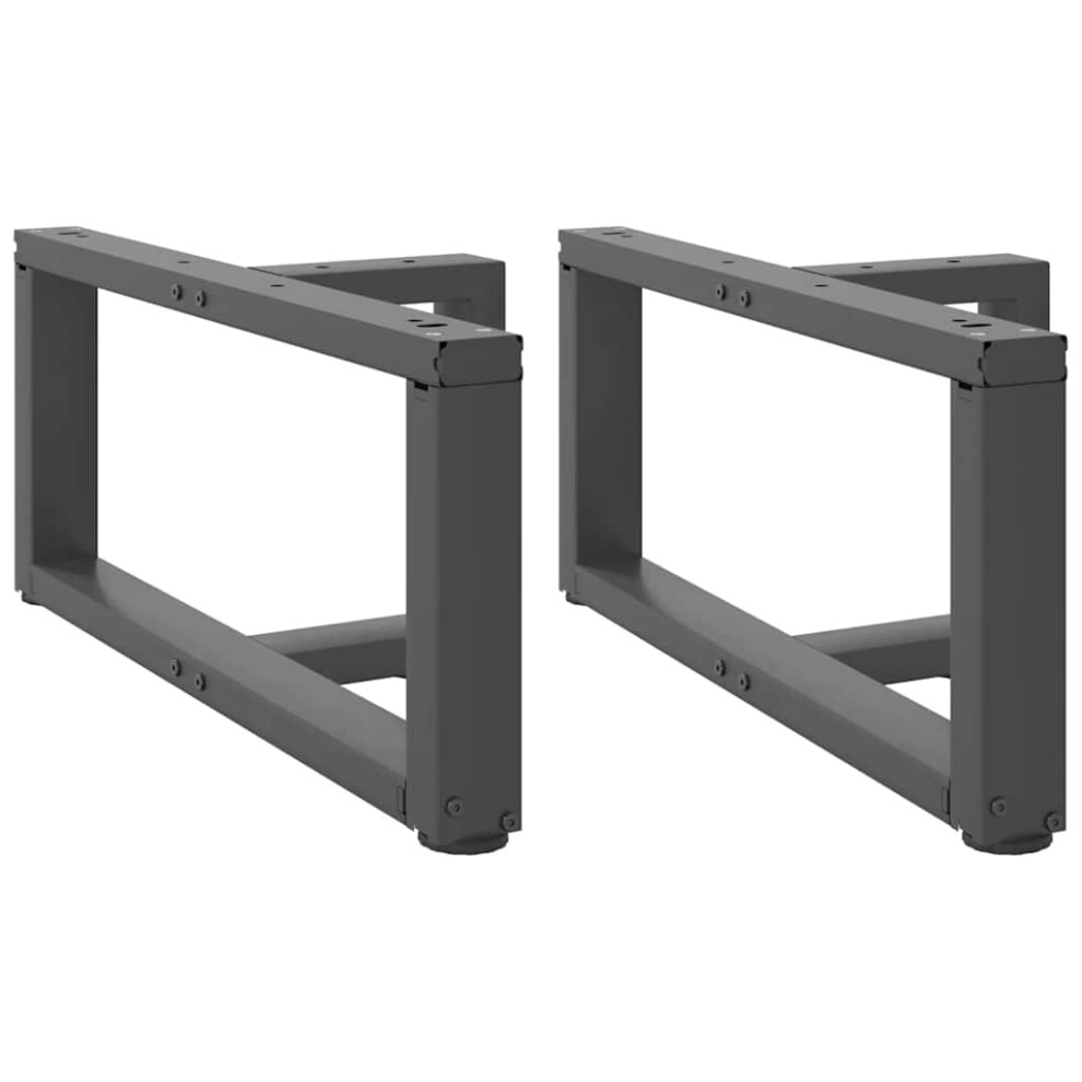 Vidaxl (Anthracite, 70 X 25 X (30-31) Cm) Dining Table Legs T-Shapedâ Desk Legs Metal Furniture Legs 2 Pcs Steel