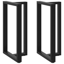 (black, 60 x 35 x (100-101) cm) vidaXL Dining Table Legs T-Shaped Desk Legs Metal Furniture Legs 2 pcs Steel