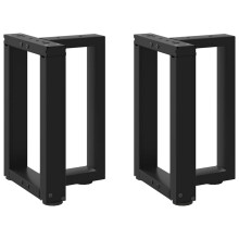 (black, 28 x 25 x (42-43) cm) vidaXL Dining Table Legs T-Shaped Desk Legs Metal Furniture Legs 2 pcs Steel