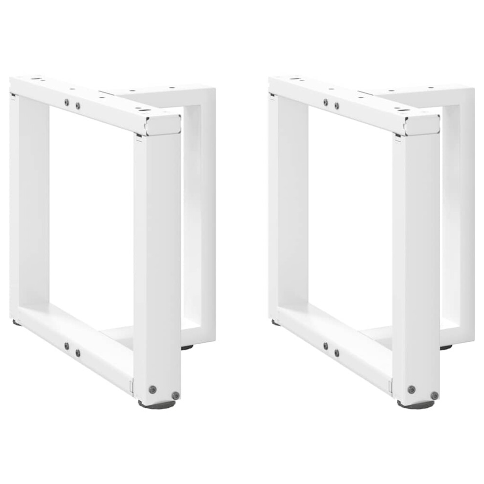 (White, 50 X 25 X (42-43) Cm) Vidaxl Dining Table Legs T-ShapedãÂ Desk Legs Metal Furniture Legs 2 Pcs Steel 8721158316899