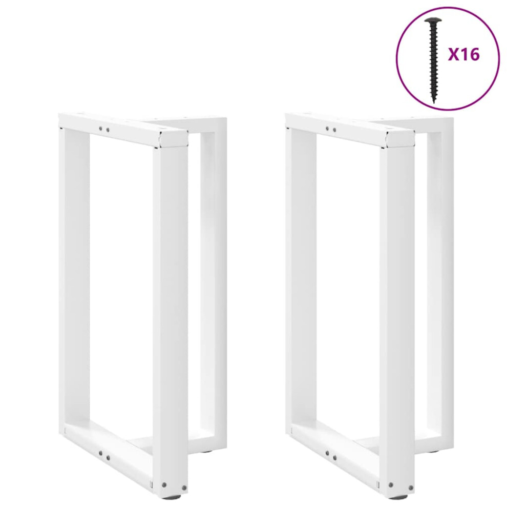 Vidaxl (White, 60 X 35 X (90-91) Cm) Dining Table Legs T-Shapedâ Desk Legs Metal Furniture Legs 2 Pcs Steel