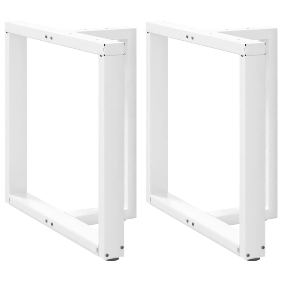 Vidaxl (White, 70 X 35 X (72-73) Cm) Dining Table Legs T-Shapedâ Desk Legs Metal Furniture Legs 2 Pcs Steel