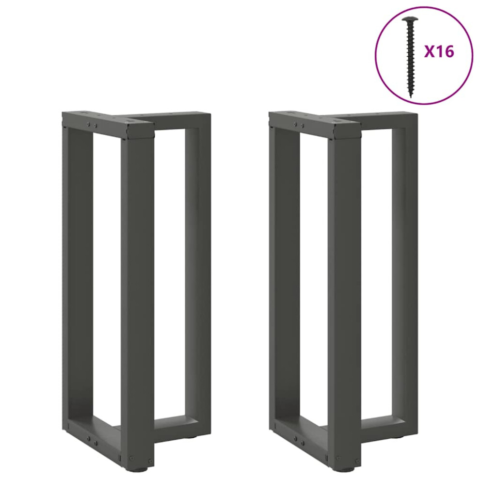 Vidaxl (Anthracite, 40 X 35 X (90-91) Cm) Dining Table Legs T-Shapedâ Desk Legs Metal Furniture Legs 2 Pcs Steel