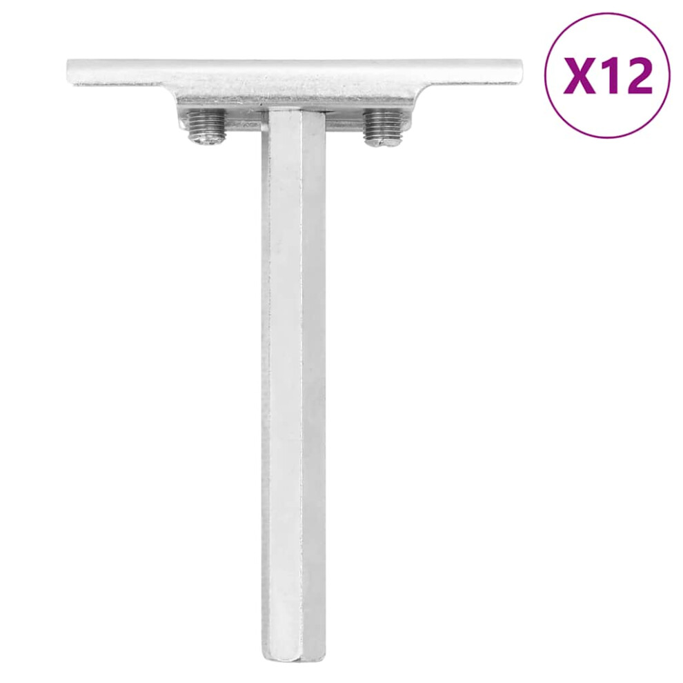 (12 x 100 mm) vidaXL Floating Shelf Brackets 12pcs Invisible Wall Storage Shelf Carbon Steel