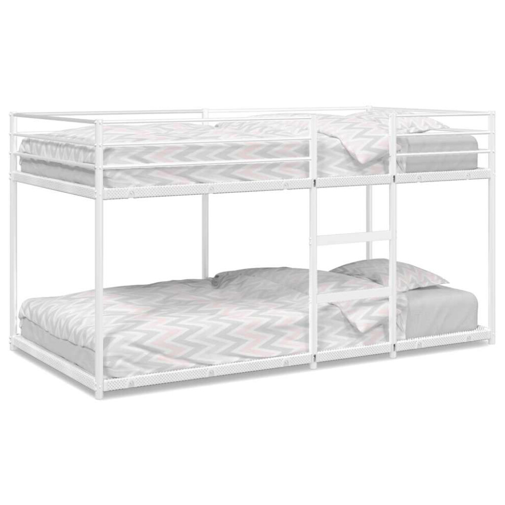 (80 x 200 cm) vidaXL Bunk Bed without Mattress Bed Frame Loft Bed Home Bedstead White Steel