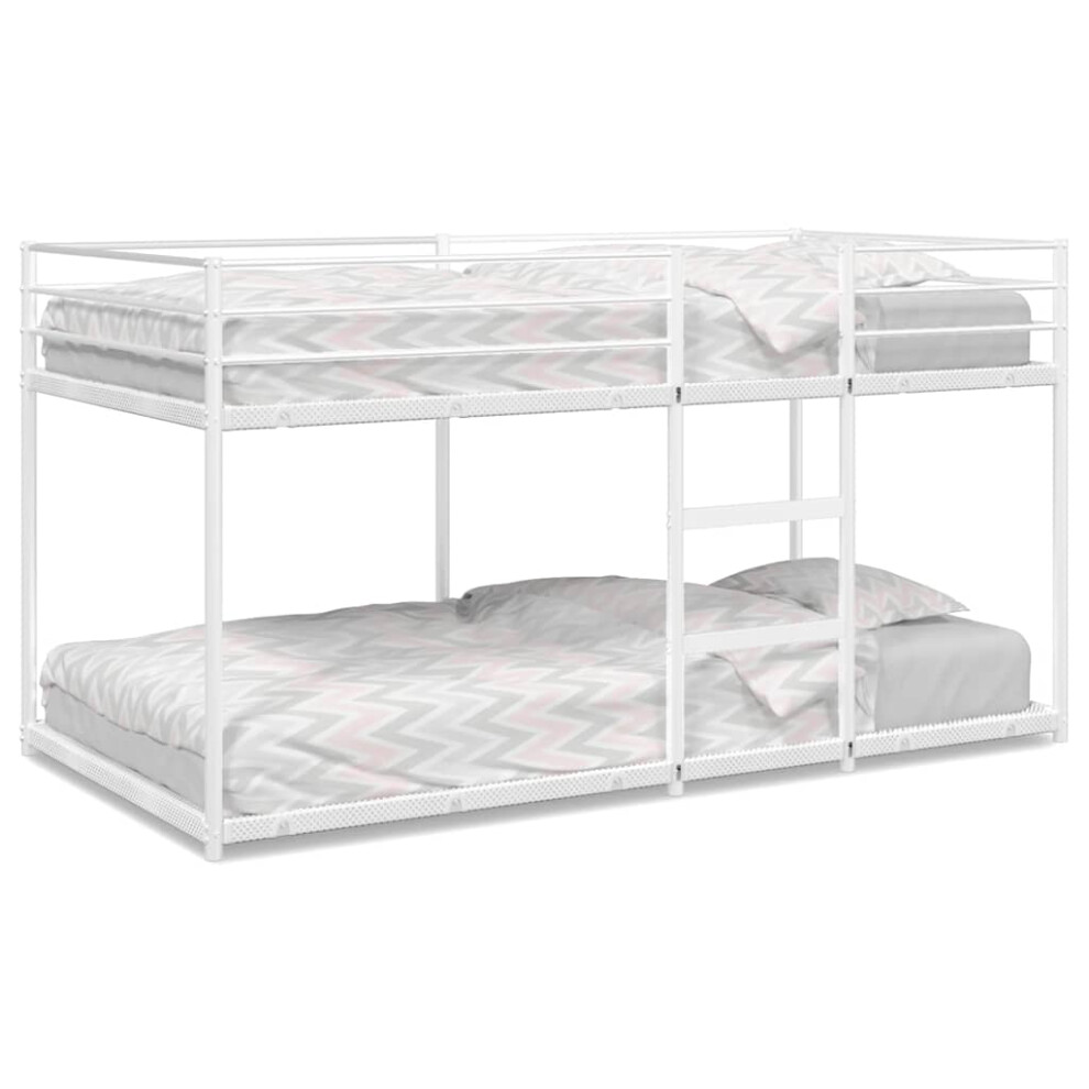 (90 x 200 cm) vidaXL Bunk Bed without Mattress Bed Frame Loft Bed Home Bedstead White Steel