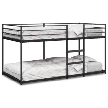 (90 x 200 cm) vidaXL Bunk Bed without Mattress Bed Frame Loft Bed Home Bedstead Black Steel