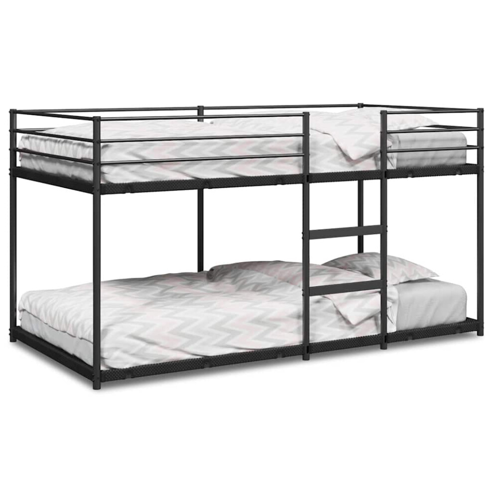 Vidaxl (90 X 200 Cm) Bunk Bed Without Mattress Bed Frame Loft Bed Home Bedstead Black Steel