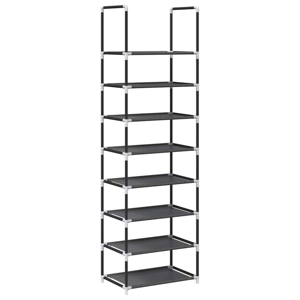 (44 x 28 x 145 cm) vidaXL Shoe Rack 8-Tier Black 44x28x145 cm Non-woven Fabric shoe storage