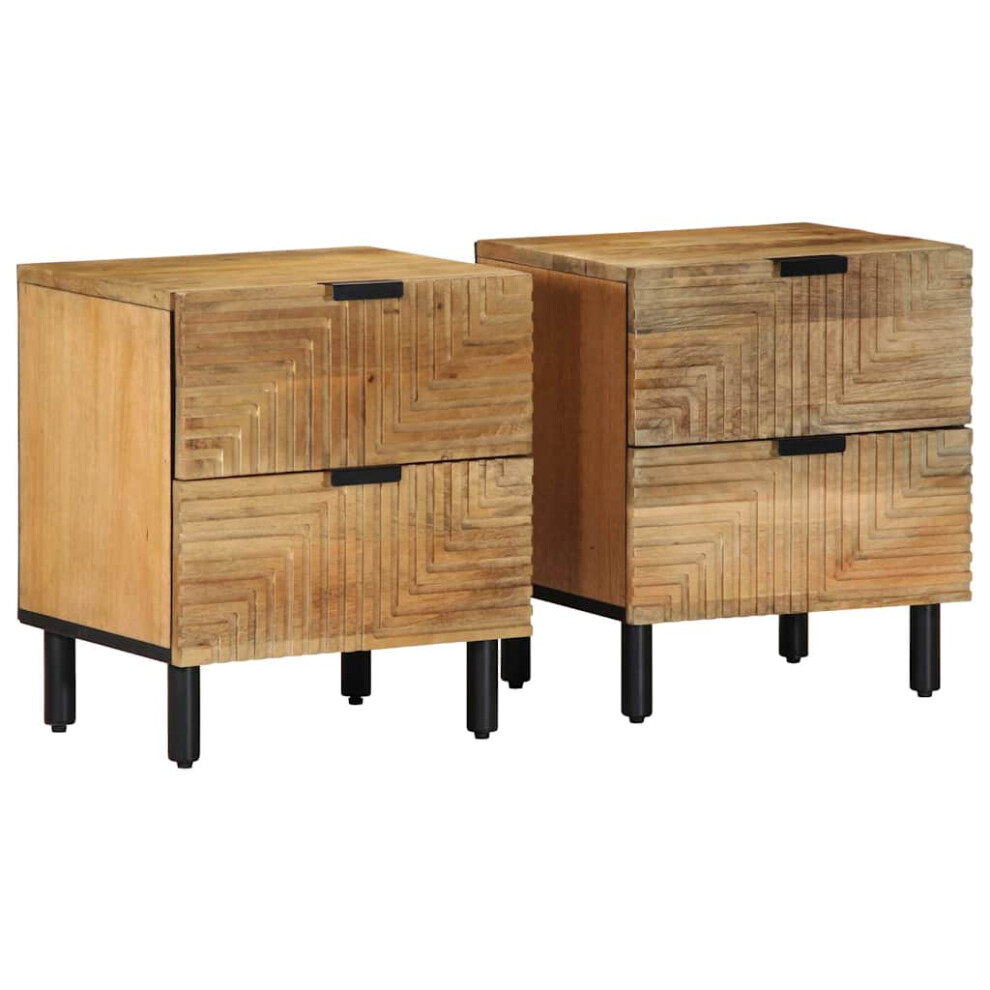 (2 pcs) vidaXL Bedside Cabinets 2 pcs Brown 40x33x46 cm Solid Wood Mango bedside table