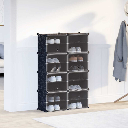 VidaXL vidaXL Regalsystem mit 8 Würfeln und Türen Schwarz PP 2