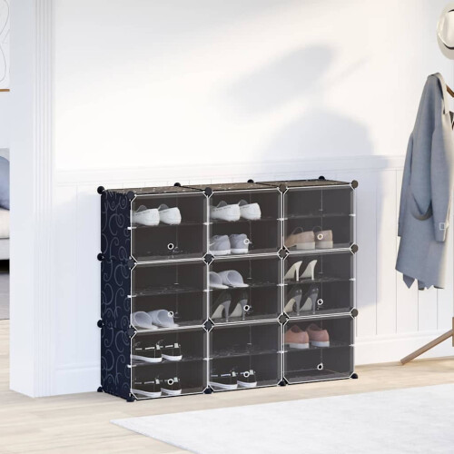 VidaXL vidaXL Regalsystem mit 9 Würfeln und Türen Schwarz PP 2