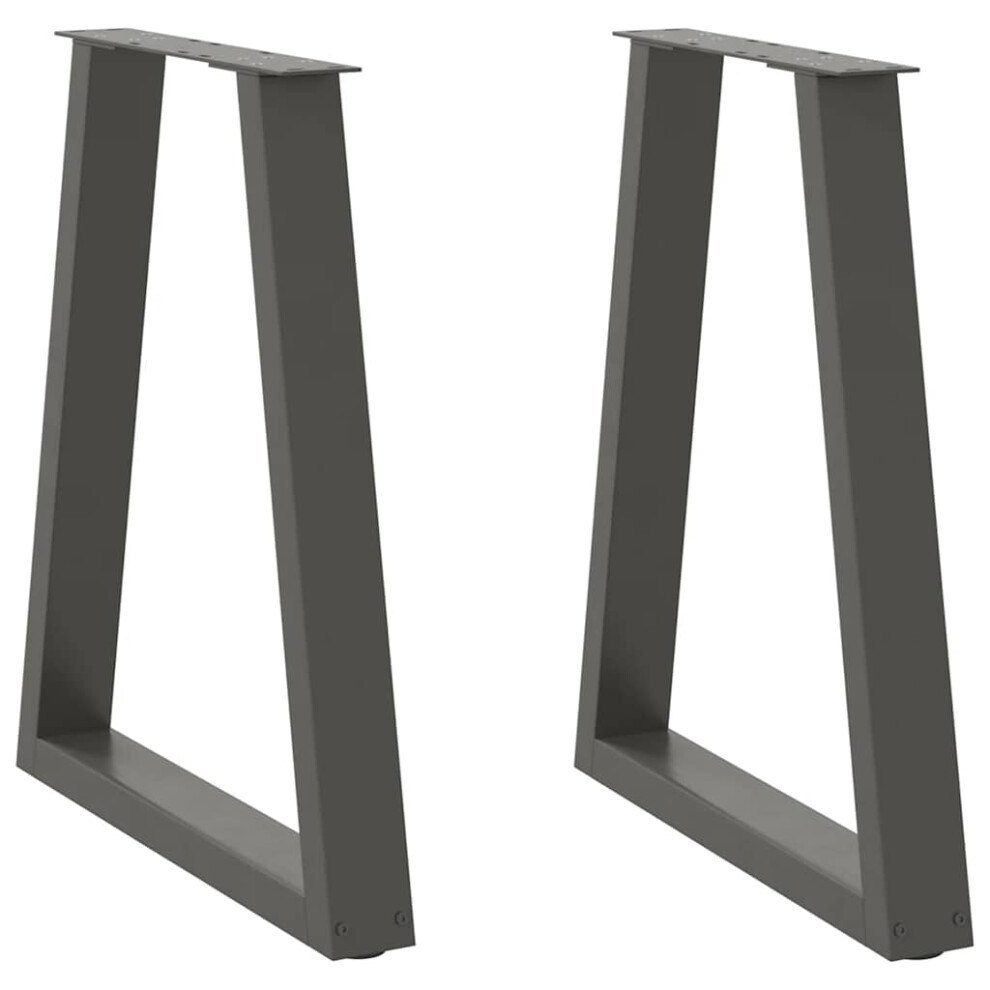 Vidaxl Dining Table Legs V-Shape 2 Pcs Anthracite 50X(72-73.3) Cm Steel, Black - Image 2