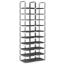 vidaXL Schuhregale 2 Stk. 10 Ebenen Schwarz 33x33x174 cm Vliesstoff