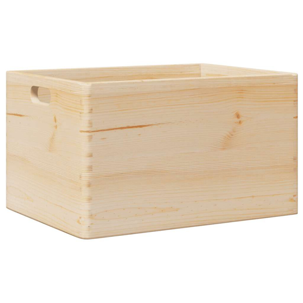 (natural, 40 x 30 x 23 cm) vidaXL Wooden Box Storage Box Wooden Crate Treasure Chest Solid Wood Pine