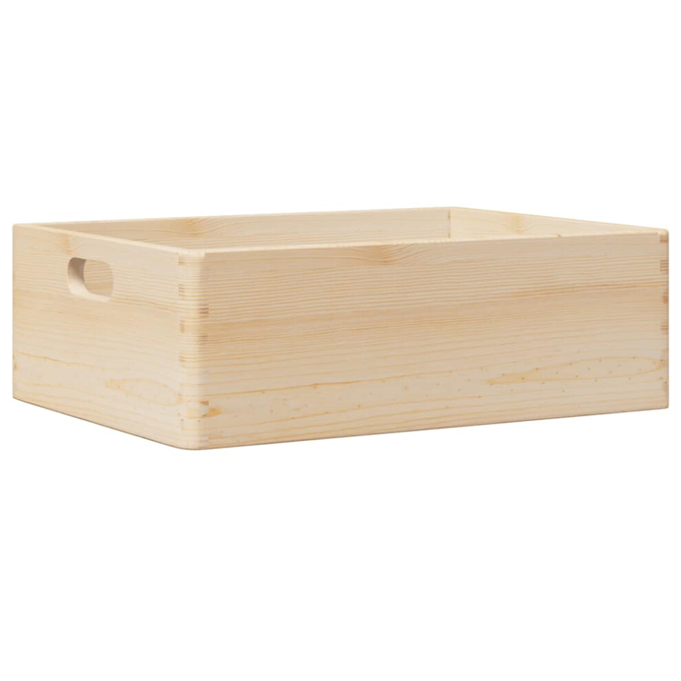 (natural, 40 X 30 X 13 cm) vidaXL Wooden Box Storage Box Wooden Crate Treasure Chest Solid Wood Pine