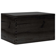 vidaXL Holzkiste mit Deckel Schwarz 40x30x23 cm Massivholz Kiefer