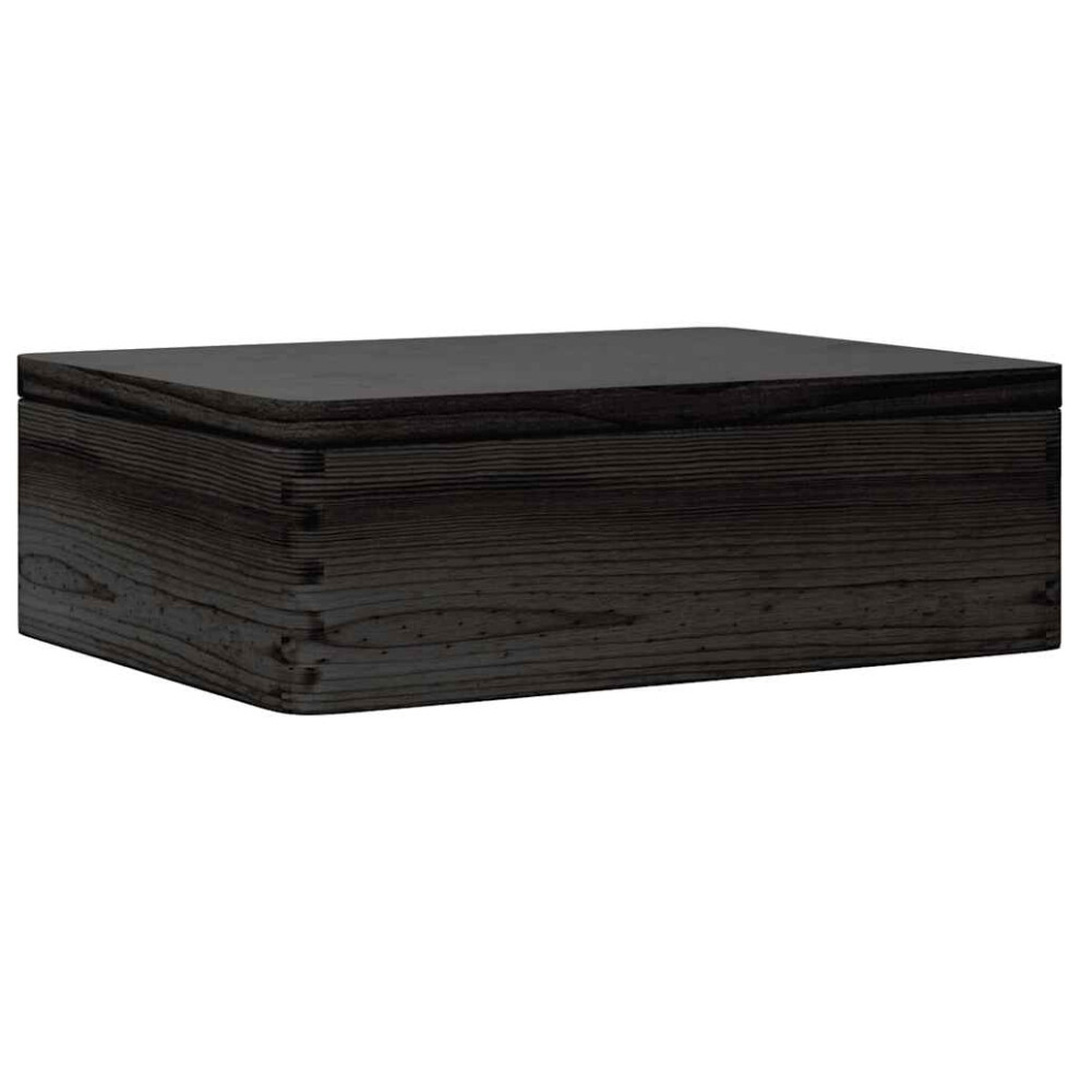 (black, 40 x 30 x 13 cm) vidaXL Wooden Box Storage Box Wooden Crate Treasure Chest Solid Wood Pine