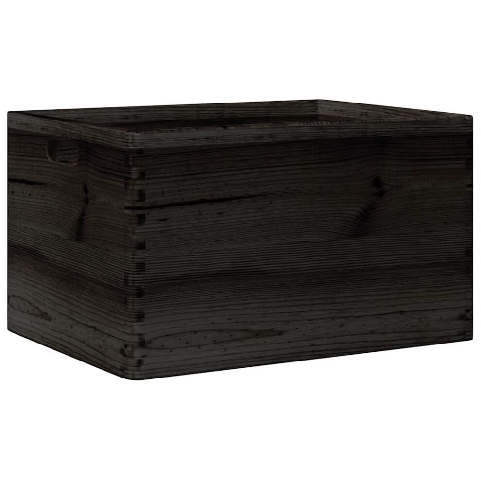 Vidaxl (, 40 X 30 X 23 Cm) Wooden Box Storage Box Wooden Crate Treasure Chest Solid Wood Pine Black