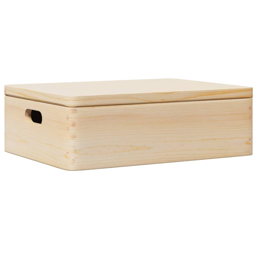 (natural, 40 x 30 x 13 cm) vidaXL Wooden Box Storage Box Wooden Crate Treasure Chest Solid Wood Pine