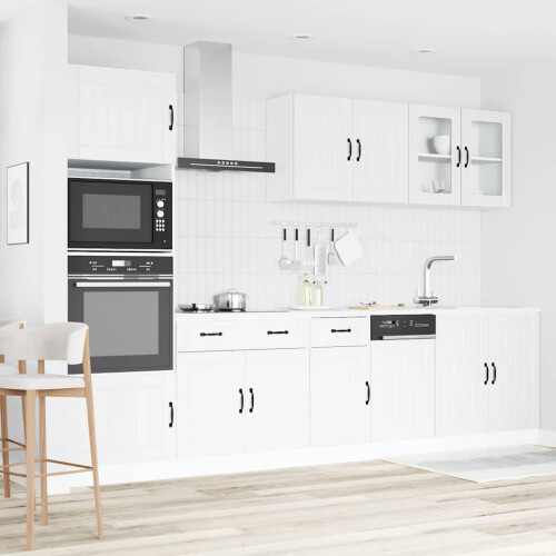 VidaXL (white) vidaXL 7 Piece Kitchen Cabinet Set Kalmar Black Engineered Wood 2
