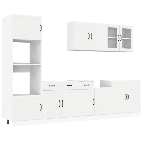 VidaXL (white) vidaXL 7 Piece Kitchen Cabinet Set Kalmar Black Engineered Wood 1