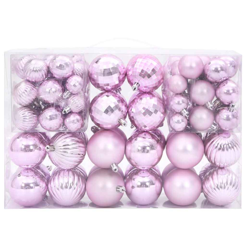 Vidaxl (Pink) Christmas Baubles Christmas Decoration Xmas Ball Tree Ornament 100 Pcs Pink